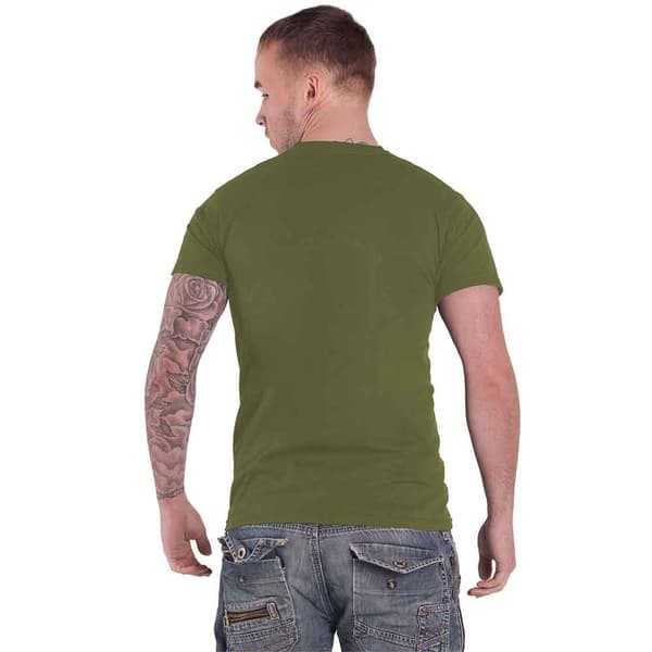 John Lennon T Shirt Peace Fingers US Flag Logo Official Unisex Green