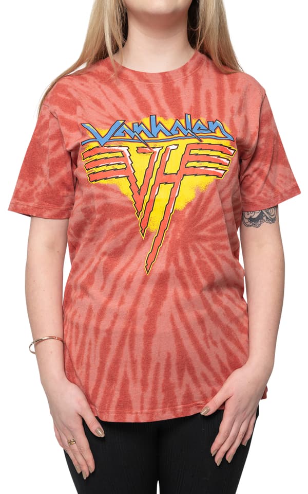Van Halen T Shirt Jagged Band Logo Official Unisex Red Dye Wash
