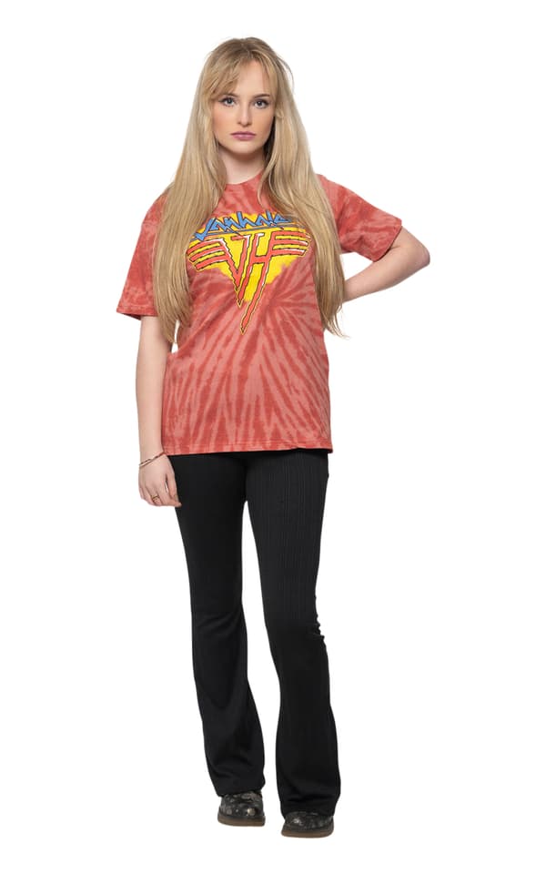 Van Halen T Shirt Jagged Band Logo Official Unisex Red Dye Wash