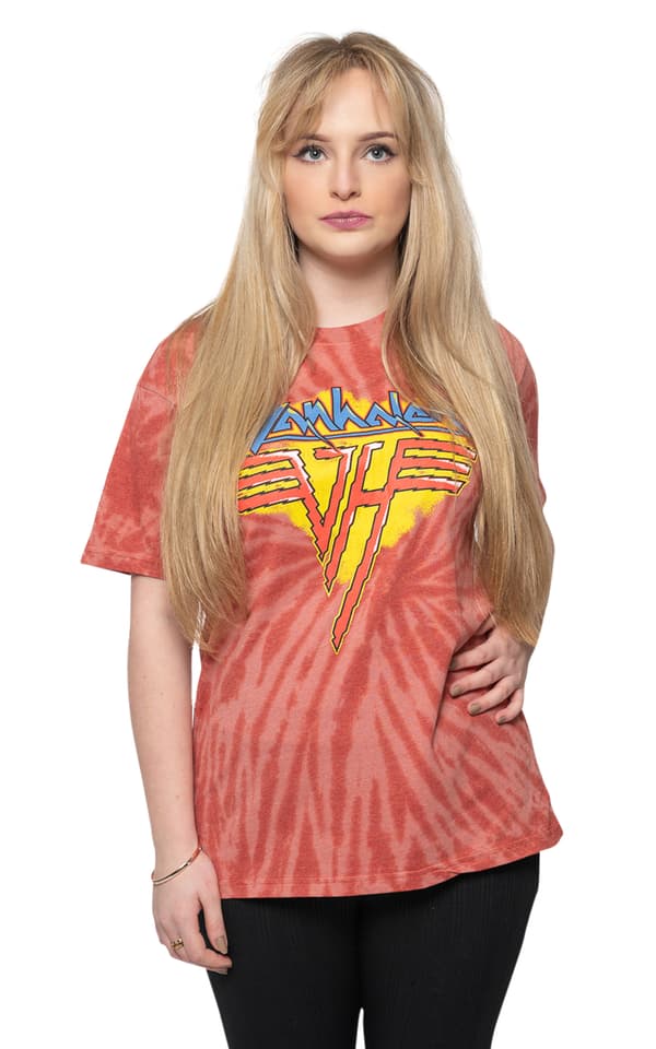 Van Halen T Shirt Jagged Band Logo Official Unisex Red Dye Wash