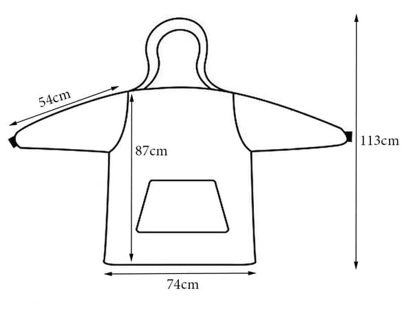 Snuggie Oversized Hoodie Filt med Luva Blå