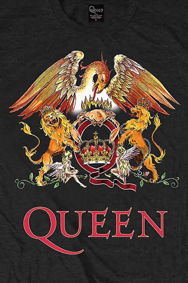 Queen T Shirt Classic Crest Band Logo Official Unisex Black