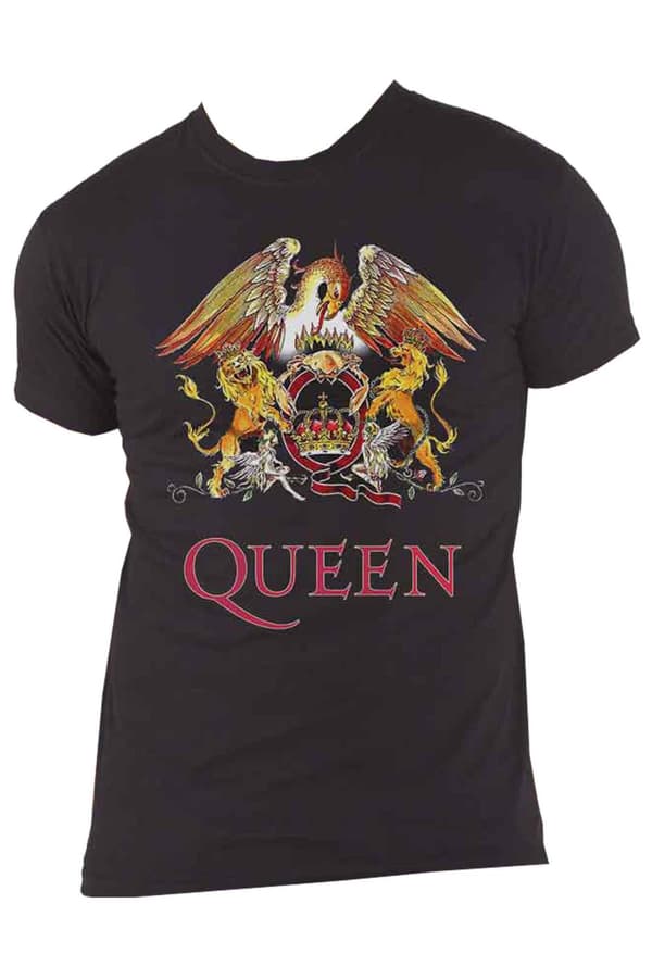 Queen T Shirt Classic Crest Band Logo Official Unisex Black