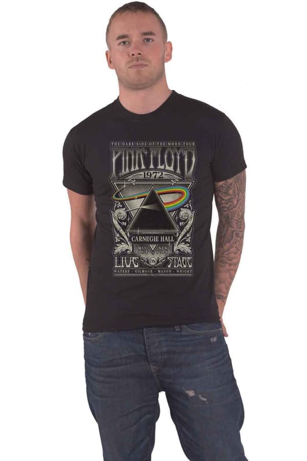 Pink Floyd T Shirt Carnegie Hall Poster Band Logo Official Unisex Black Black M