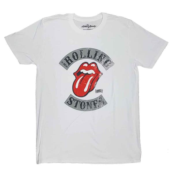 The Rolling Stones T Shirt Distressed Tour 78 Band Logo Official Unisex White