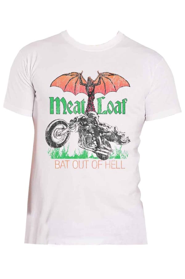 Meat Loaf T Shirt Bat Out Of Hell Official Unisex White
