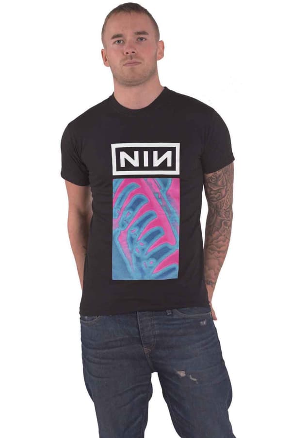 Nine Inch Nails T Shirt Pretty Hate Machine Neon Band Logo Official Unisex Black