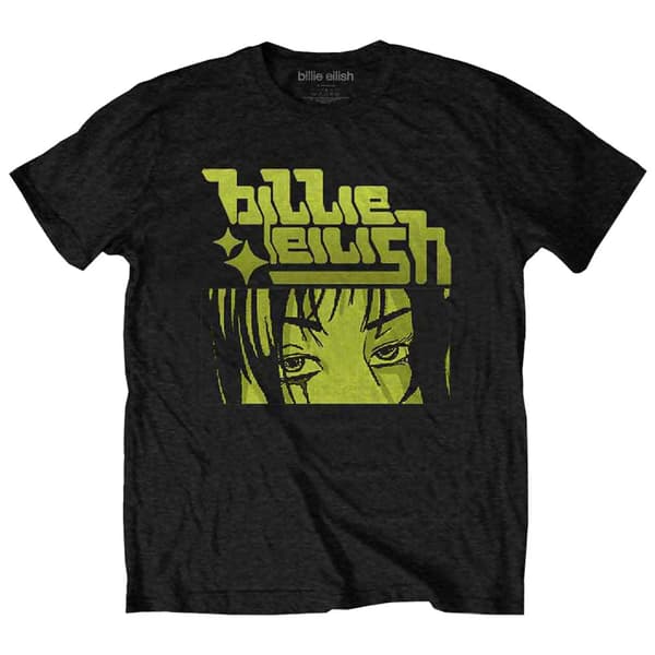 Billie Eilish T Shirt Anime Logo Official Unisex Black