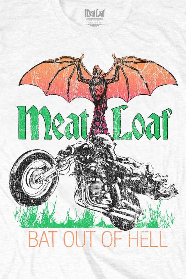 Meat Loaf T Shirt Bat Out Of Hell Official Unisex White