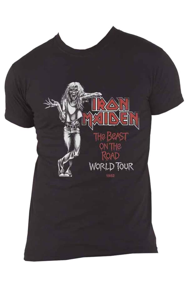 Iron Maiden T Shirt Beast Over Hammersmith World Tour 82 Official Unisex Black