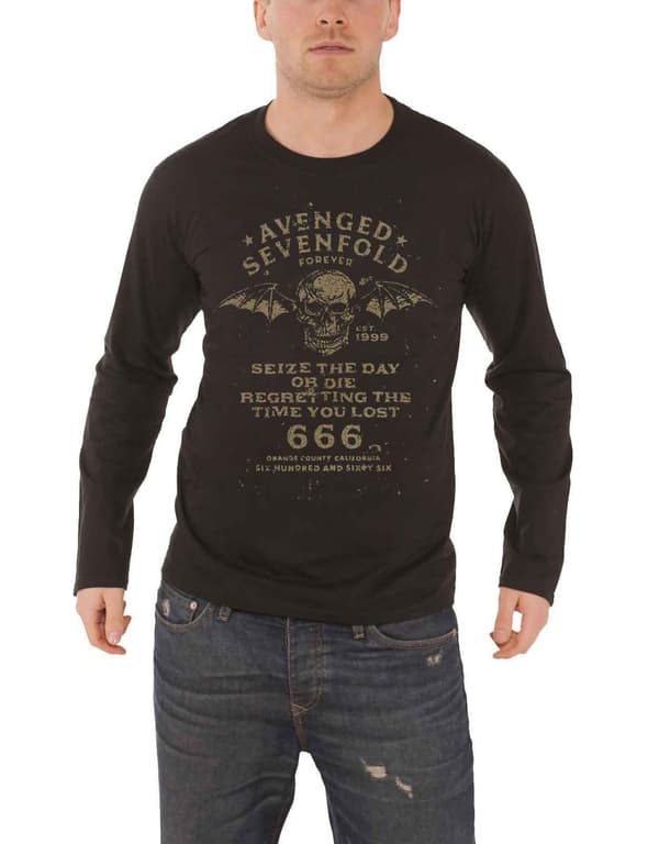 Avenged Sevenfold T Shirt Seize The Day Official Mens Black Long Sleeve