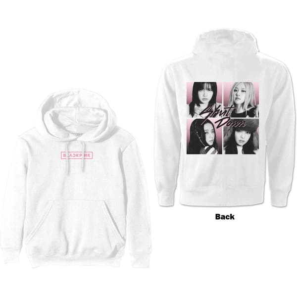 BlackPink Unisex Pullover Hoodie: Shut Down Photo Grid (Back Print) (X-Large)