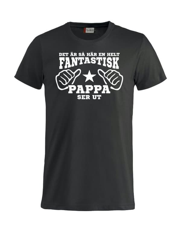 Fantastisk Pappa T Shirt Svart XL