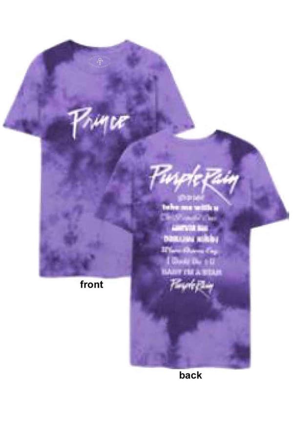 Prince T Shirt Purple Rain Track List Official Unisex Dip Dye Purple