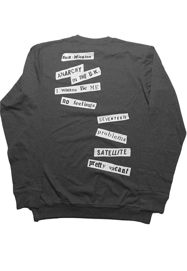 The Sex Pistols T Shirt 100 Club Official Unisex Charcoal Grey Long Sleeve