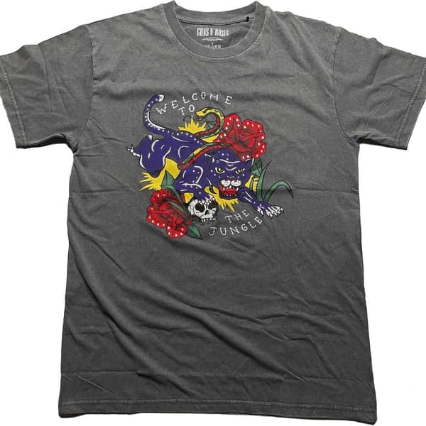 Guns N' Roses Unisex T-Shirt: Welcome to the Jungle (Diamante) (Large)
