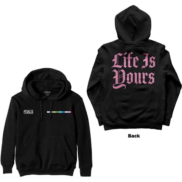 Foals Unisex Pullover Hoodie: Life Is Yours Text (Back Print) (XX-Large)