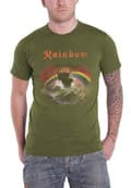Miniatyrbild 1 av 4: Rainbow T Shirt Rising Distressed Band Logo Official Mens Military Green