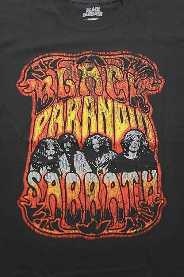 Black Sabbath T Shirt Paranoid Psych Band Logo Official Unisex Black