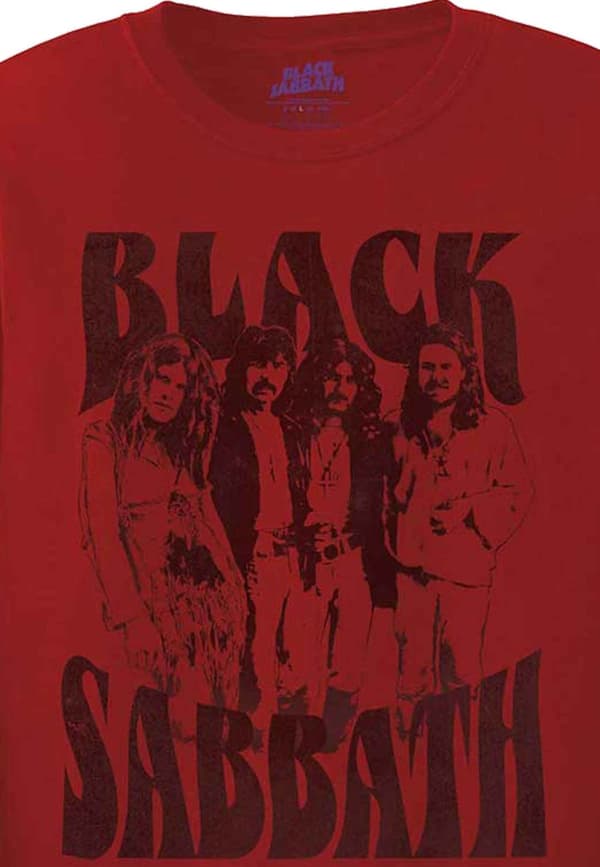 Black Sabbath T Shirt Band and Logo Official Unisex Red Long Sleeve
