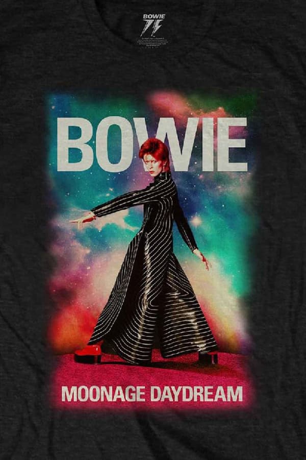 David Bowie T Shirt Moonage Daydream Fade Official Unisex Black