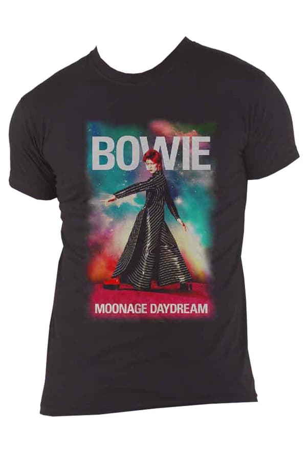 David Bowie T Shirt Moonage Daydream Fade Official Unisex Black