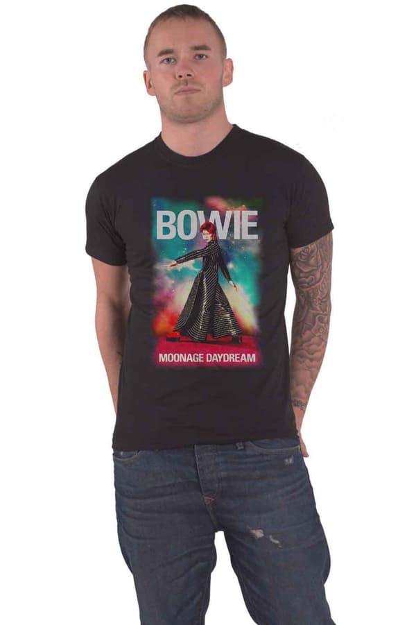 David Bowie T Shirt Moonage Daydream Fade Official Unisex Black