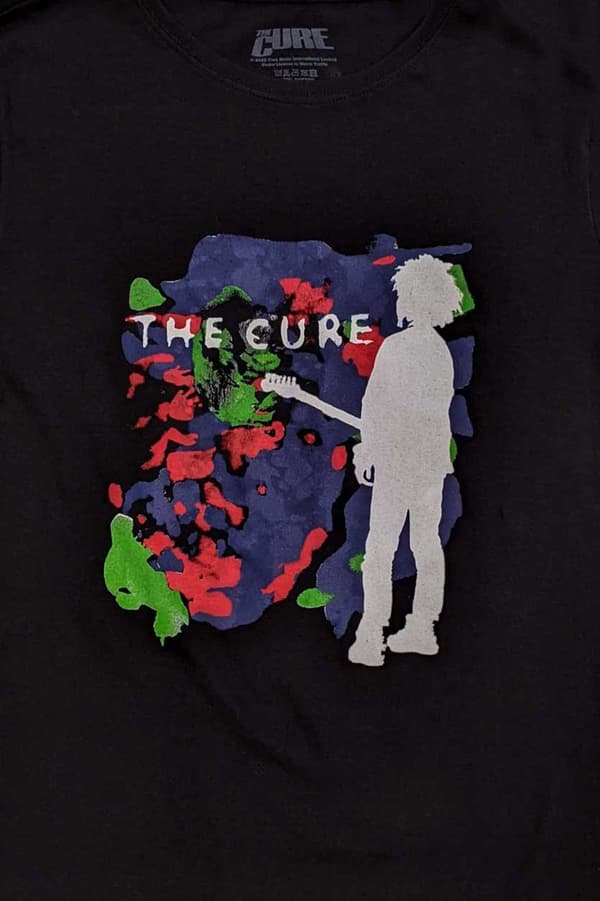 The Cure T Shirt Boys Dont Cry Band Logo Official Womens Boyfriend Fit Black