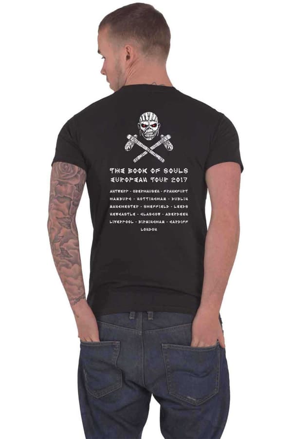 Iron Maiden T Shirt Axe Eddie Book of Souls European Tour Unisex Official