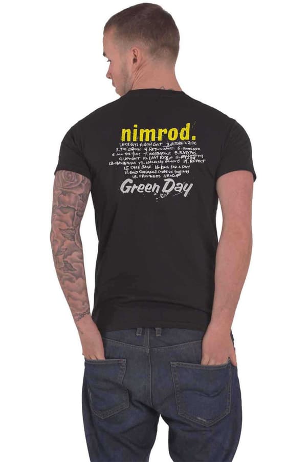 Green Day T Shirt Nimrod Tracklist Band Logo Official Unisex Black