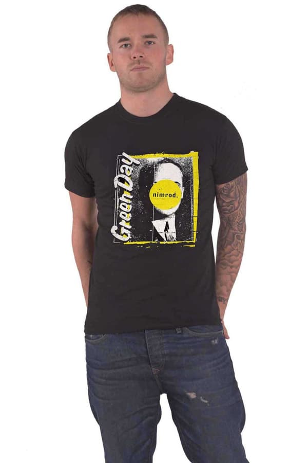 Green Day T Shirt Nimrod Tracklist Band Logo Official Unisex Black Black L