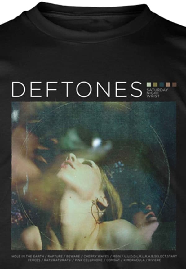 Deftones T Shirt Saturday Night Wrist Band Logo Official Mens Black