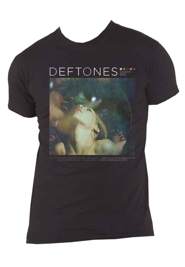 Deftones T Shirt Saturday Night Wrist Band Logo Official Mens Black