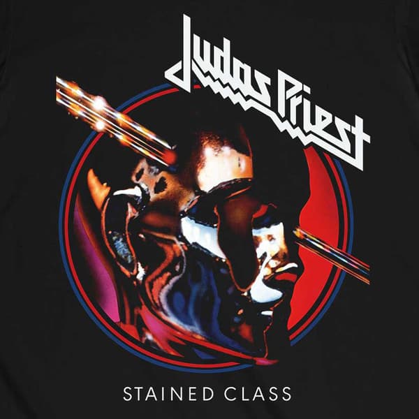 Judas Priest T Shirt Stained Class Album Circle Band Logo Official Mens Black