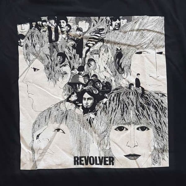 The Beatles T Shirt Revolver Album Cover Official Boyfriend Fit Womens Black