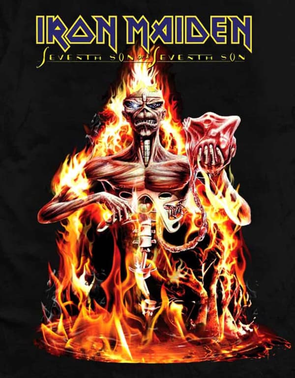 Iron Maiden T Shirt Seventh Son Band Logo Official Mens Black