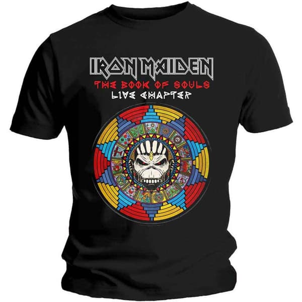 Iron Maiden T Shirt Book of Souls Live Chapter Band Logo Official Mens Black
