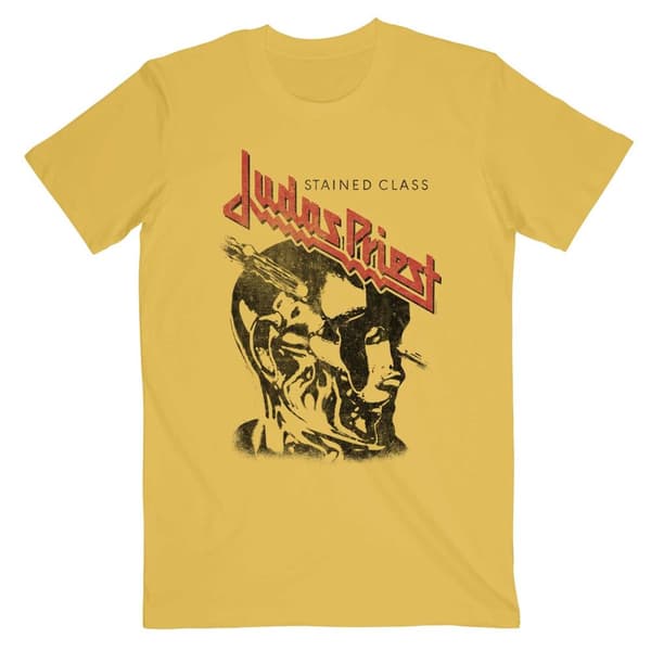 Judas Priest Unisex T-Shirt: Stained Class Vintage Head (Large)