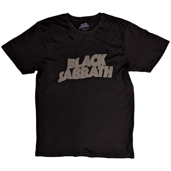 Black Sabbath Unisex T-Shirt: Wavy Logo (Hi-Build) (Medium)