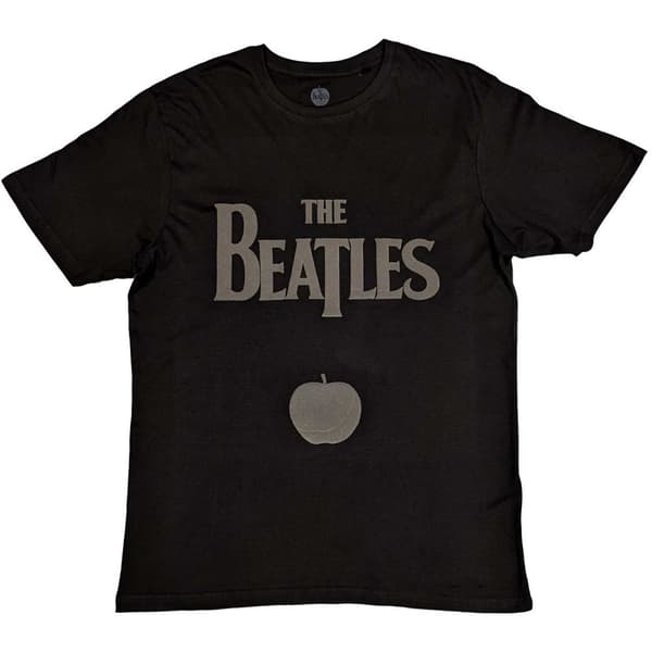 The Beatles Unisex T-Shirt: Drop T Logo & Apple (Hi-Build) (X-Large)