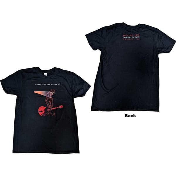 Queens Of The Stone Age Unisex T-Shirt: Prague 2018 (Back Print) (Small)
