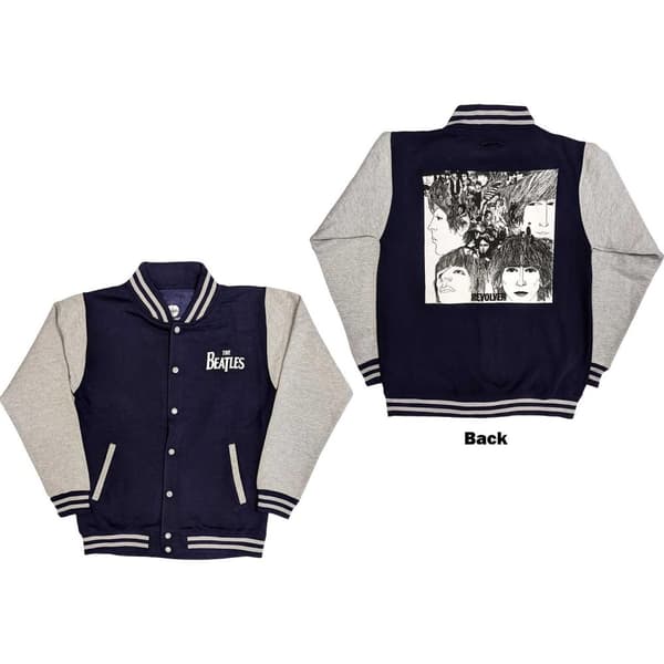 The Beatles Unisex Varsity Jacket: Revolver (Back Print) (Small)