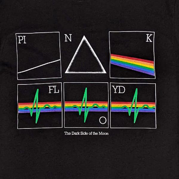 Pink Floyd T Shirt Dark side of the Moon 50 Years Prism Heart Beat Unisex