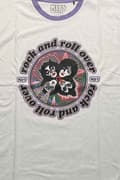 Miniatyrbild 2 av 4: KISS T Shirt Rock and Roll Over Band Logo Official Unisex White
