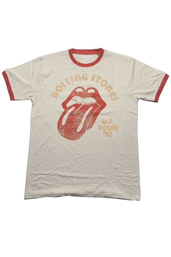 The Rolling Stones T Shirt US Tour 78 Official Unisex Ringer
