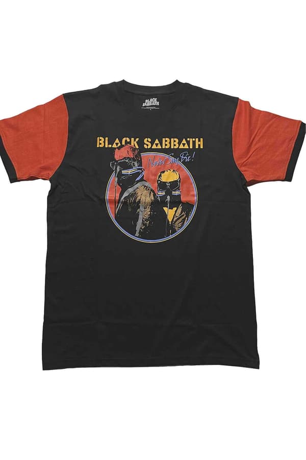 Black Sabbath T Shirt Never Say Die Band Logo Official Unisex Black Ringer
