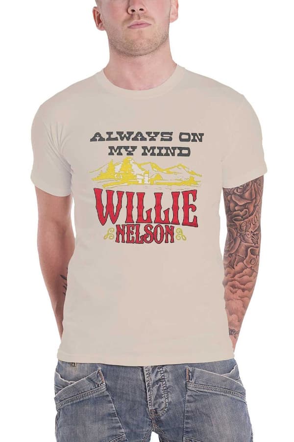 Willie Nelson T Shirt Always On My Mind Logo Official Unisex Natural Natural XL