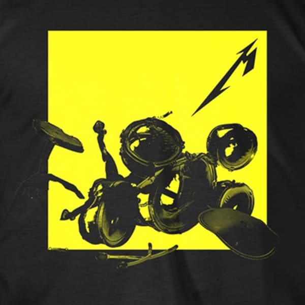 Metallica T Shirt M72 Broken Burnt Drums Band Logo Official Mens Black