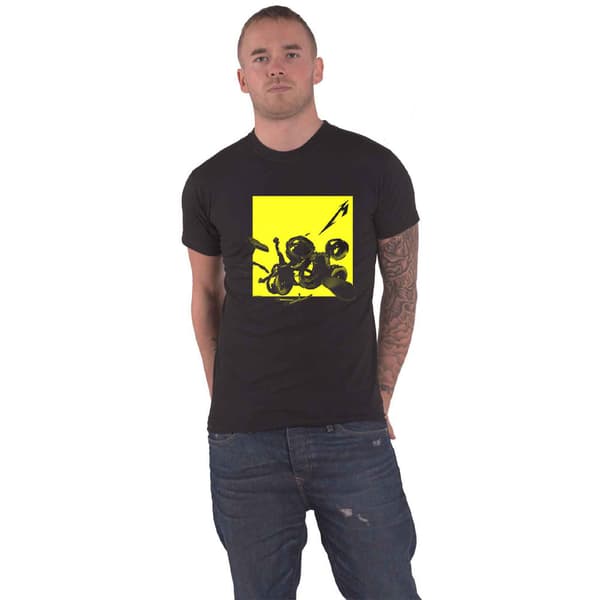 Metallica T Shirt M72 Broken Burnt Drums Band Logo Official Mens Black