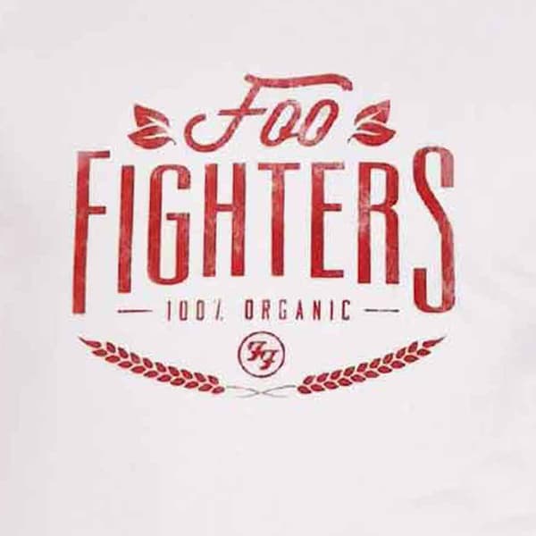 Foo Fighters T Shirt 100% Organic Band Logo Official Unisex White Ex Tour